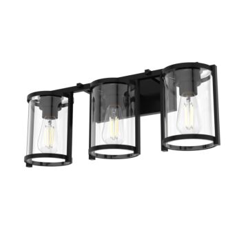 Hunter Astwood 3-Light Bathroom Vanity Light in Matte Black