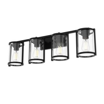 Hunter Astwood 4-Light Bathroom Vanity Light in Matte Black