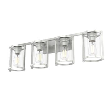 Hunter Astwood 4-Light Bathroom Vanity Light in Brushed Nickel
