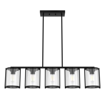 Hunter Astwood 5-Light Linear Chandelier in Matte Black
