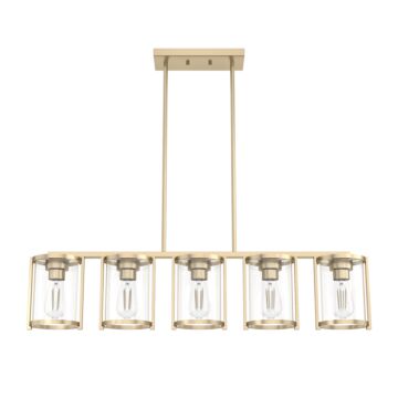Hunter Astwood 5-Light Linear Chandelier in Alturas Gold