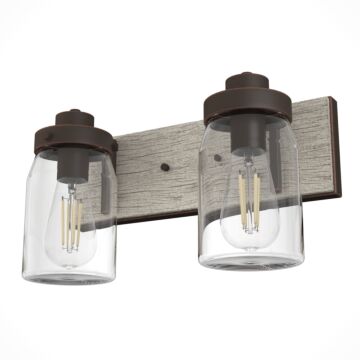 Hunter Devon Park 2-Light Bathroom Vanity Light in Onyx Bengal