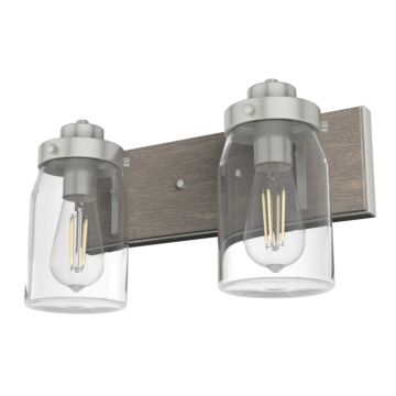 Hunter Devon Park 2-Light Bathroom Vanity Light in Brushed Nickel