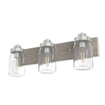 Hunter Devon Park 3-Light Bathroom Vanity Light in Brushed Nickel
