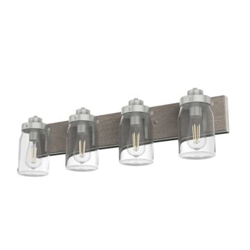 Hunter Devon Park 4-Light Bathroom Vanity Light in Brushed Nickel