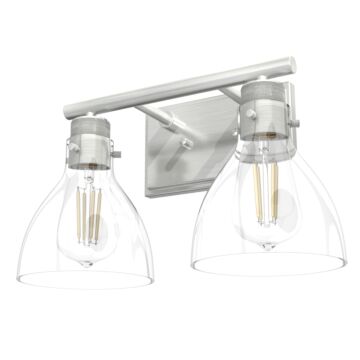 Hunter Van Nuys 2-Light Bathroom Vanity Light in Brushed Nickel