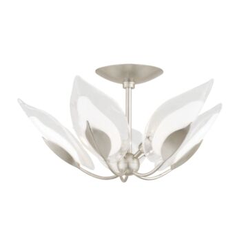 Blossom Five Light Semi Flush Mount in Silver Leaf by Hudson Valley