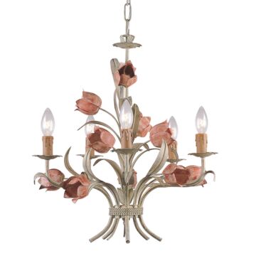 Southport Five Light Chandelier in Sage Rose by Crystorama
