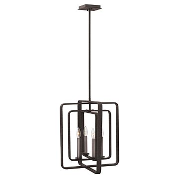 Hinkley Quentin 4-Light Chandelier In Aged Zinc