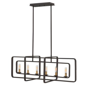 Hinkley Quentin 6-Light Linear Chandelier In Buckeye Bronze