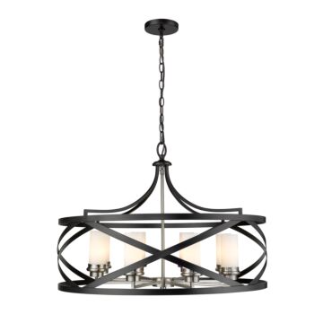 Z-Lite Malcalester 8-Light Pendant Light In Matte Black With Brushed Nickel