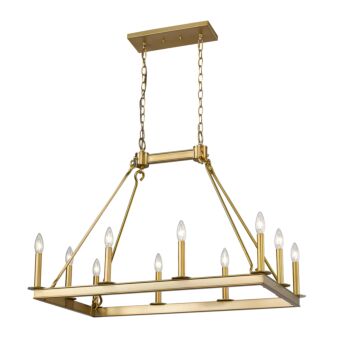 Z-Lite Barclay 10-Light Chandelier In Olde Brass