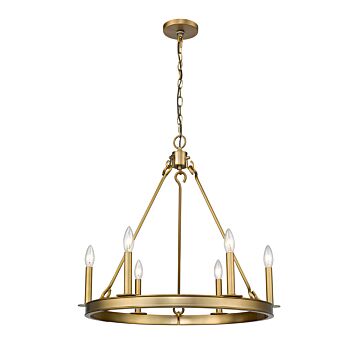 Z-Lite Barclay 6-Light Chandelier In Olde Brass