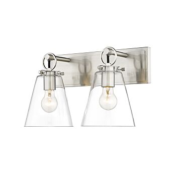 Z-Lite Harper 2-Light Bathroom Vanity Light In Brushed Nickel
