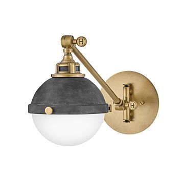 Hinkley Fletcher 1-Light Wall Sconce In Aged Zinc