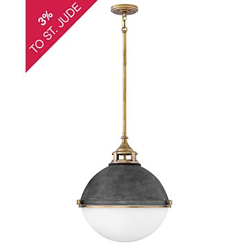 Hinkley Fletcher 2-Light Pendant In Aged Zinc