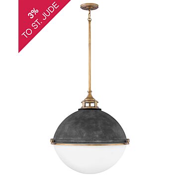 Hinkley Fletcher 3-Light Pendant In Aged Zinc