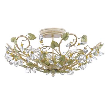 Josie Five Light Semi Flush Mount in Champagne Green Tea by Crystorama
