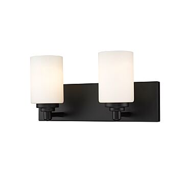 Z-Lite Soledad 2-Light Bathroom Vanity Light In Matte Black