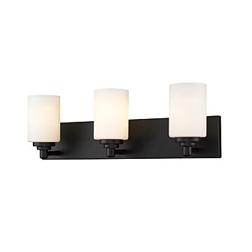 Z-Lite Soledad 3-Light Bathroom Vanity Light In Matte Black
