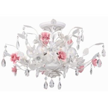 Lola Six Light Semi Flush Mount in Wet White by Crystorama