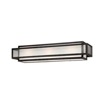 Minka Lavery Camden Square 3 Light Bathroom Vanity Light in Aged Charcoal