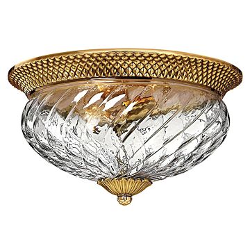 Hinkley Plantation 3-Light Flush Mount In Burnished Brass
