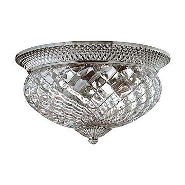 Hinkley Plantation 3-Light Flush Mount In Polished Antique Nickel