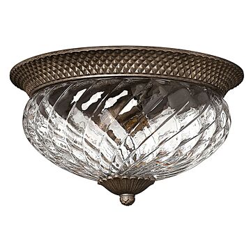 Hinkley Plantation 3-Light Flush Mount Bathroom Vanity Light In Pearl Bronze