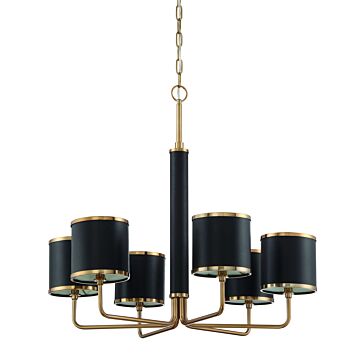 Craftmade Quinn 6-Light Transitional Chandelier in Satin Brass