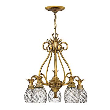 Hinkley Plantation 5-Light Pendant In Burnished Brass