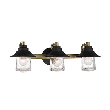 Minka Lavery Westfeild Manor 3 Light Bathroom Vanity Light in Sand Coal With Soft Brass