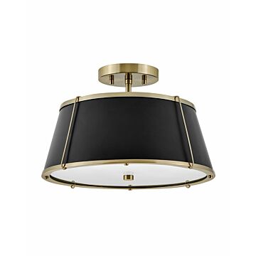 Hinkley Clarke 2-Light Semi-Flush Ceiling Light In Warm Brass