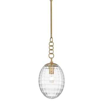 Venice One Light Pendant in Aged Brass by Hudson Valley