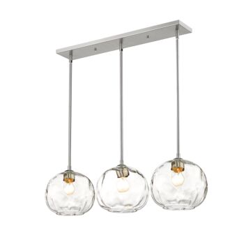 Z-Lite Chloe 3-Light Linear Pendant Light In Brushed Nickel
