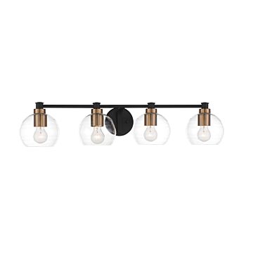 Minka Lavery Keyport 4 Light Bathroom Vanity Light in Sand Coal With Natural Brushed Br