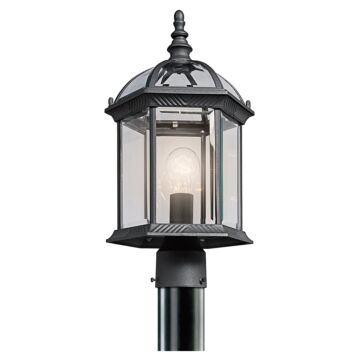 Barrie One Light Outdoor Post Mount in Black by Kichler