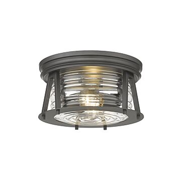 Z-Lite Cape Harbor 2-Light Flush Mount Ceiling Light In Bronze