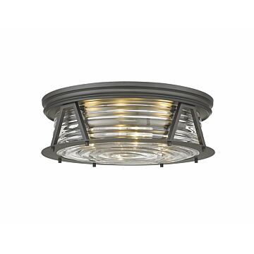 Z-Lite Cape Harbor 4-Light Flush Mount Ceiling Light In Bronze