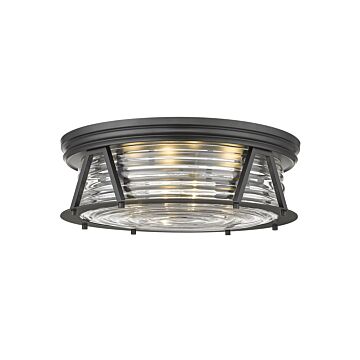 Z-Lite Cape Harbor 4-Light Flush Mount Ceiling Light In Matte Black