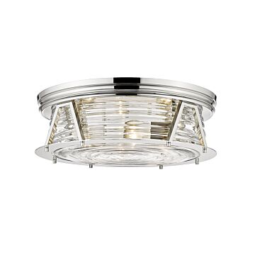Z-Lite Cape Harbor 4-Light Flush Mount Ceiling Light In Polished Nickel