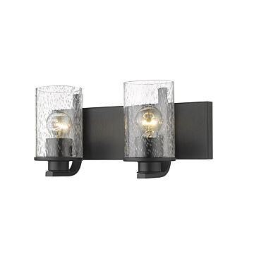 Z-Lite Beckett 2-Light Bathroom Vanity Light In Matte Black