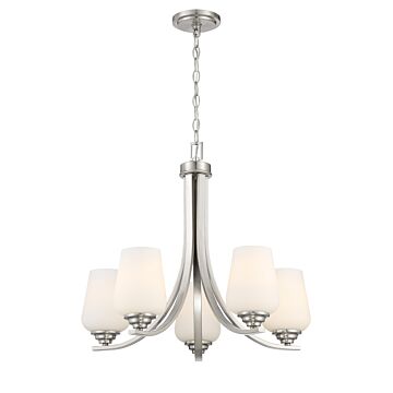 Shyloh Five Light Chandelier in Brushed Nickel by MinkaLavery