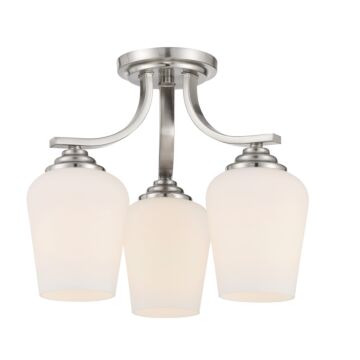 Shyloh Three Light Semi Flush  Chandelier in Brushed Nickel by MinkaLavery