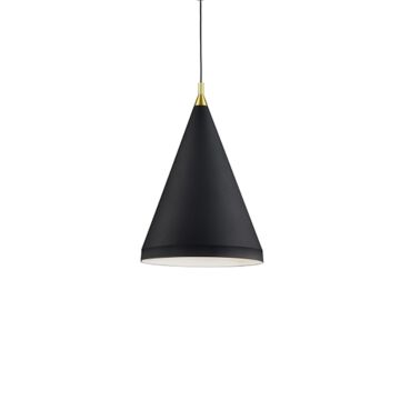 Dorothy One Light Pendant in Black With Gold Detail by Kuzco Lighting