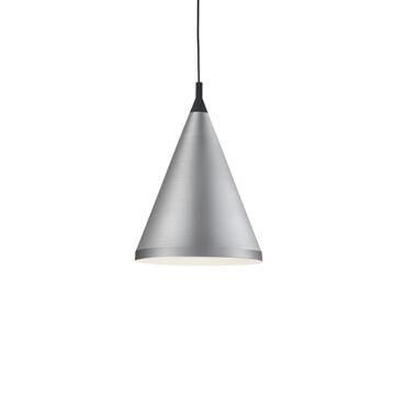 Dorothy One Light Pendant in Brushed Nickel With Black Detail by Kuzco Lighting