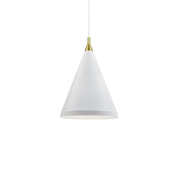 Dorothy One Light Pendant in White With Gold Detail by Kuzco Lighting
