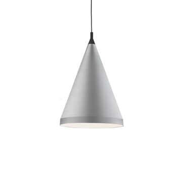 Dorothy One Light Pendant in Brushed Nickel With Black Detail by Kuzco Lighting