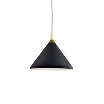 Dorothy One Light Pendant in Black With Gold Detail by Kuzco Lighting