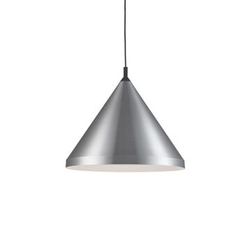 Dorothy One Light Pendant in Brushed Nickel With Black Detail by Kuzco Lighting